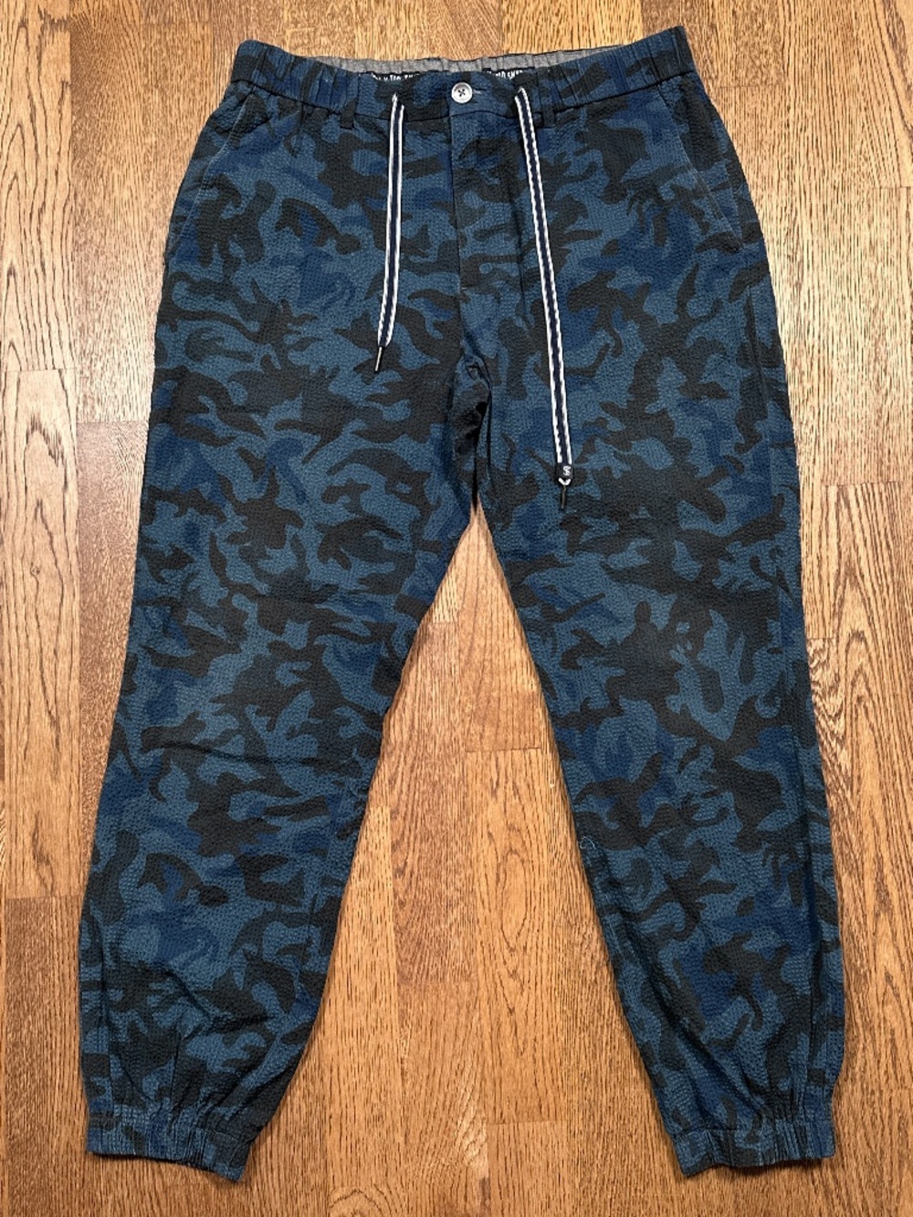 Footjoy x Todd Snyder Seersucker Blue Camo Golf Pants Joggers Mens Medium
